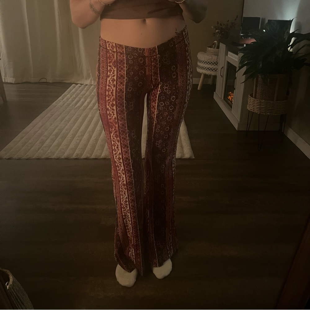 Patterned Flare Stretchy Pants